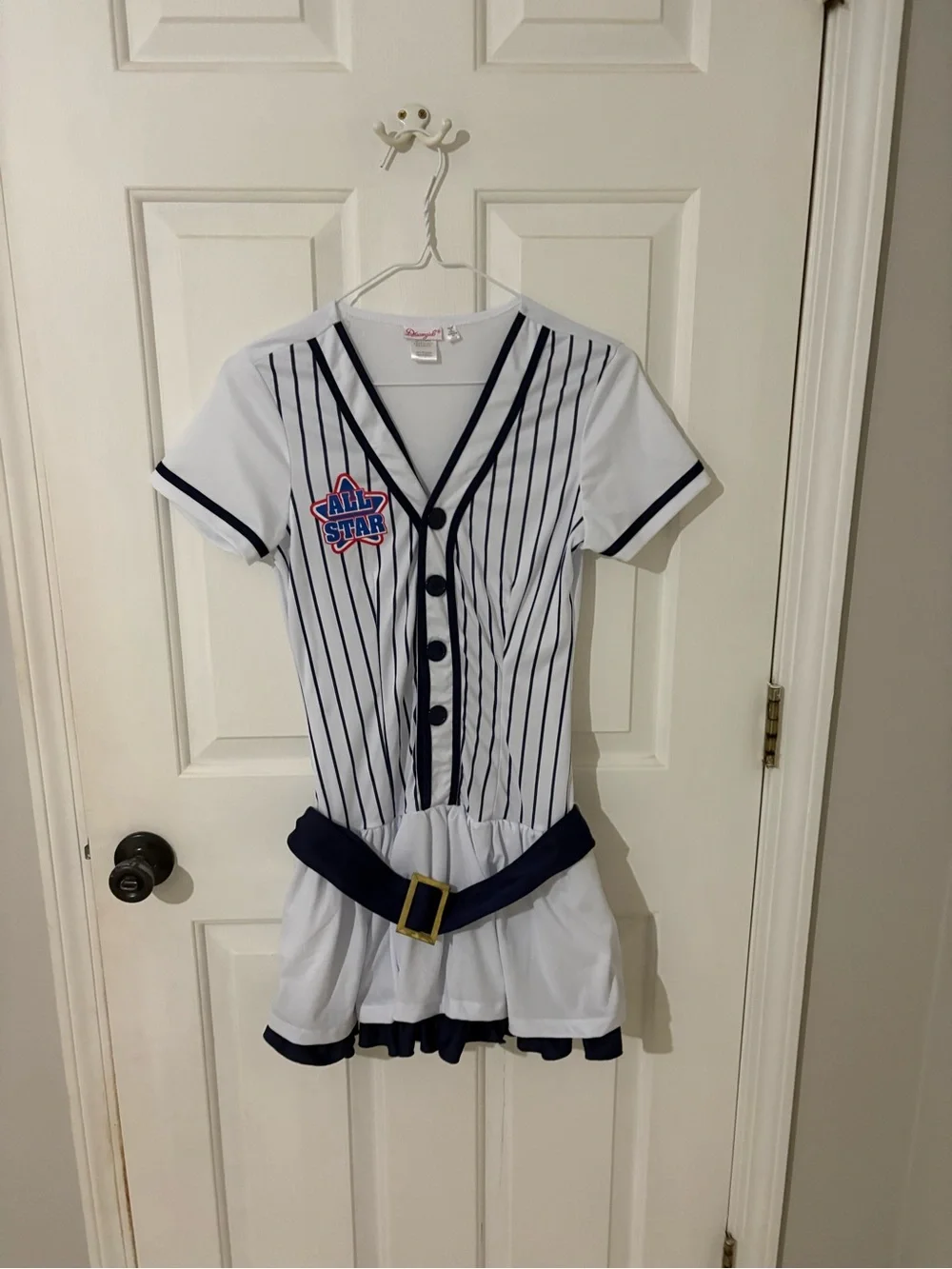 Dreamgirl White & Navy All-Star Baseball Dress Costume